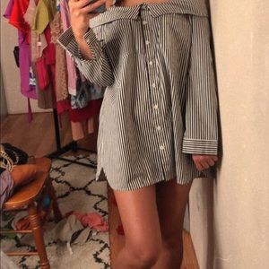 Grey striped dress for sale.